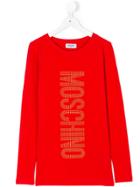 Moschino Kids Logo Long Sleeve T-shirt - Red