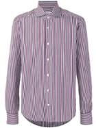 Kiton - Striped Shirt - Men - Cotton - 43, Red, Cotton