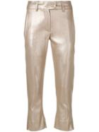 Ann Demeulemeester Cropped Metallic Trousers