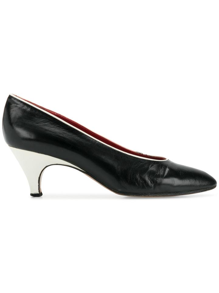 Yves Saint Laurent Vintage Metallic Heel Pumps - Black