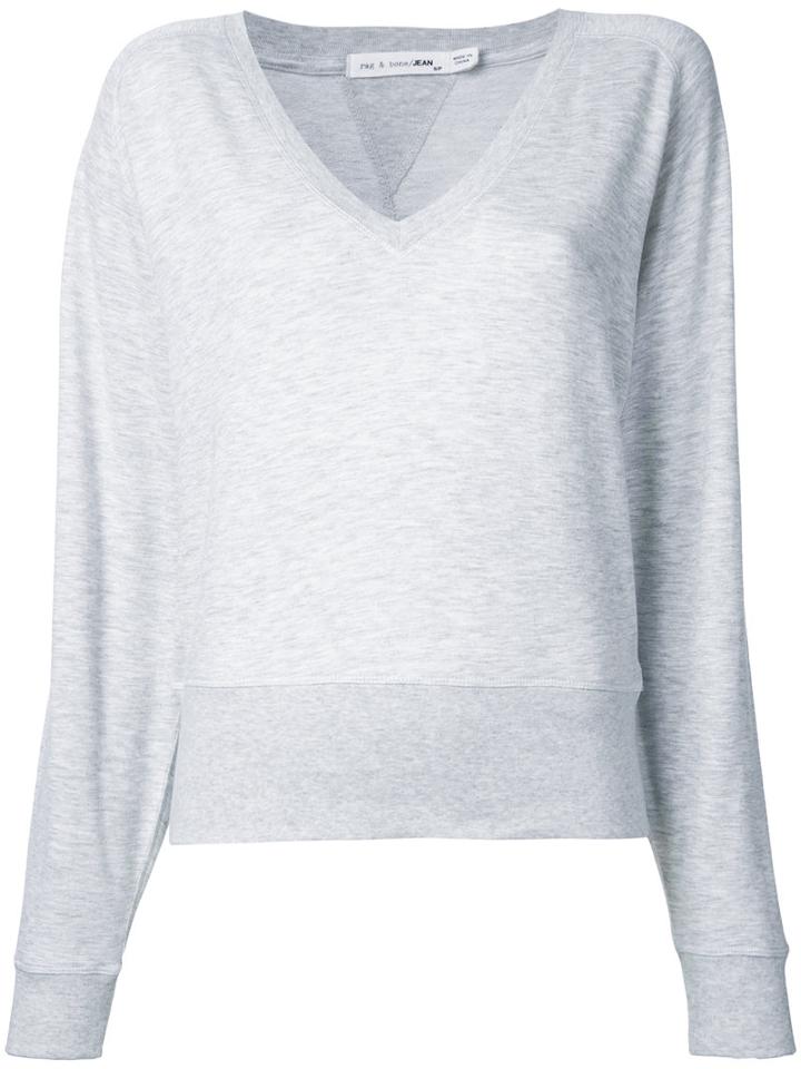 Rag & Bone /jean V Neck Sweatshirt, Women's, Size: Small, Grey, Cotton/spandex/elastane/modal