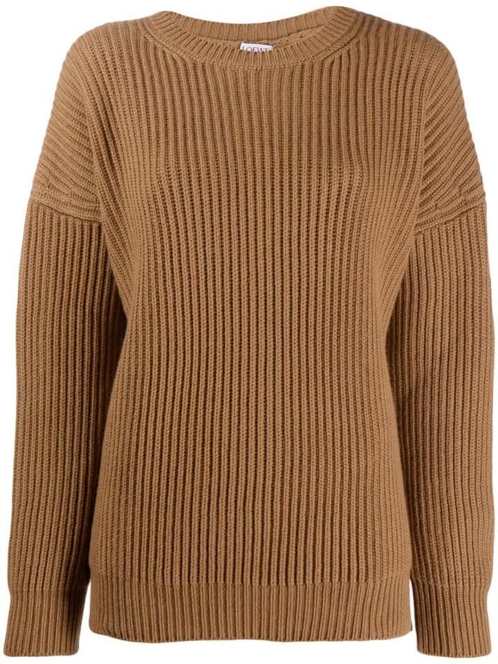 Loewe Ribbed Jumper - Brown