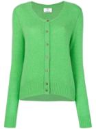 Allude Round Neck Cardigan - Green