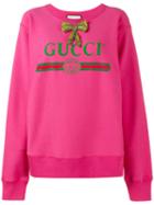 Gucci - Gucci Print Oversized Sweatshirt - Women - Cotton - M, Women's, Pink/purple, Cotton