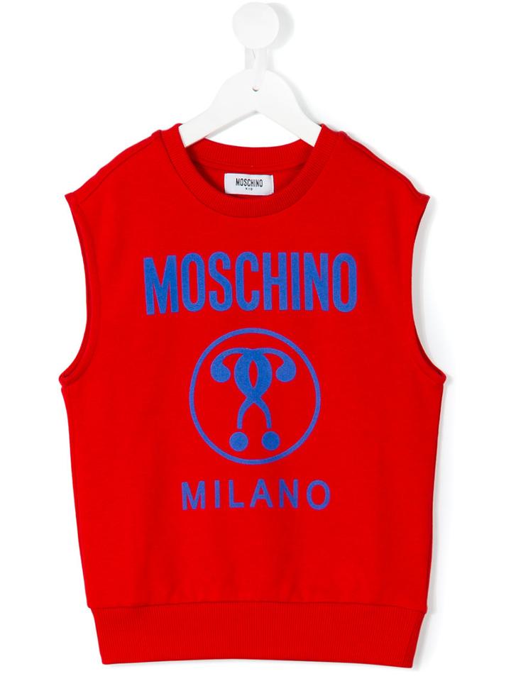 Moschino Kids - Logo Print Sleeveless Sweatshirt - Kids - Cotton - 4 Yrs, Red