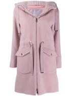 Herno Hooded Zip-up Coat - Pink