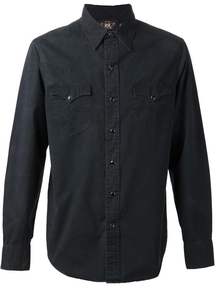 Rrl Western Shirt, Men's, Size: Medium, Black, Cotton