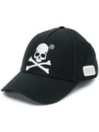 Philipp Plein Embroidered Skull Baseball Cap - Black