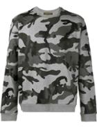 Valentino Camouflage Print Sweatshirt, Men's, Size: Xl, Grey, Cotton/polyamide