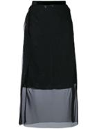 Sacai Sheer Panel Skirt - Black