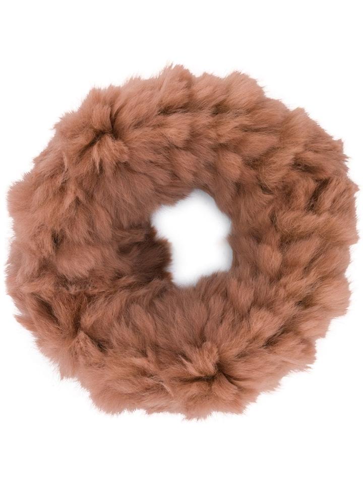 Yves Salomon Knit Collar Snood - Pink & Purple