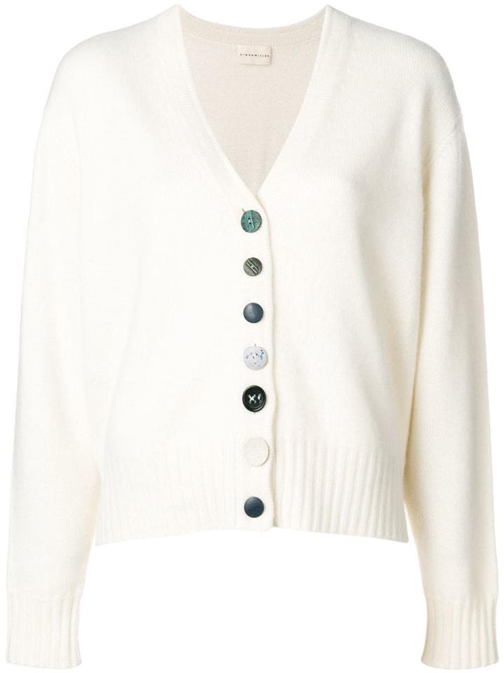 Simon Miller Button V-neck Cardigan - White