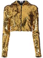 Faith Connexion Embellished Cropped Hoodie - Metallic