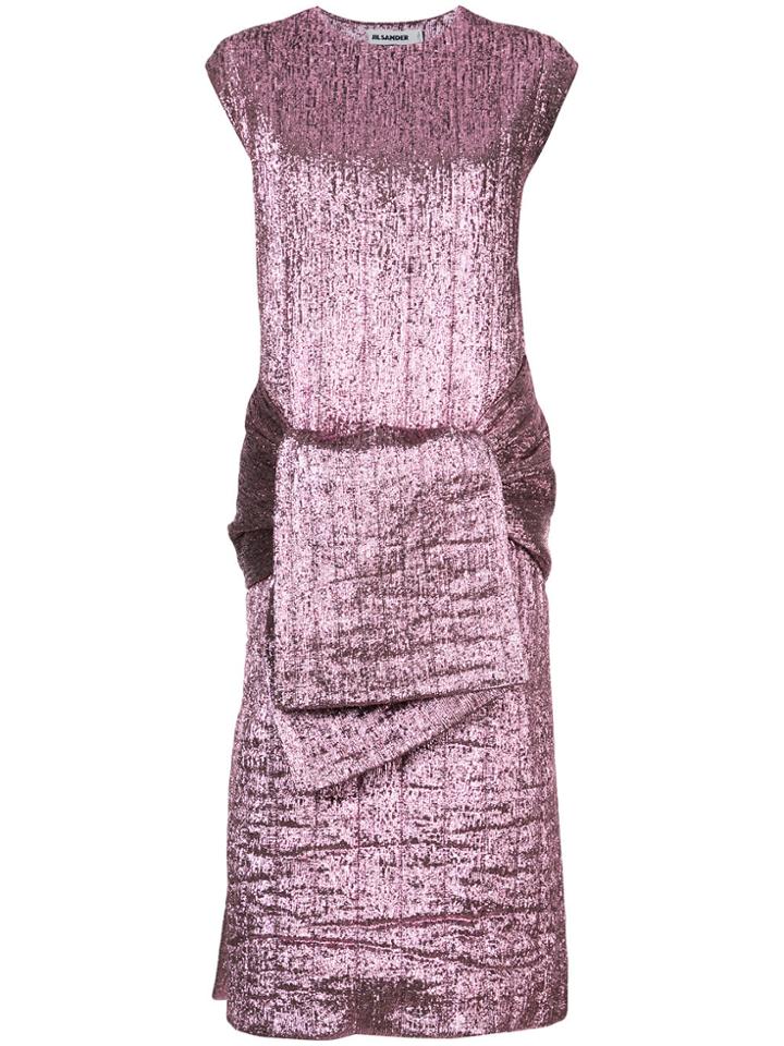 Jil Sander Tie Waist Shift Dress - Pink & Purple