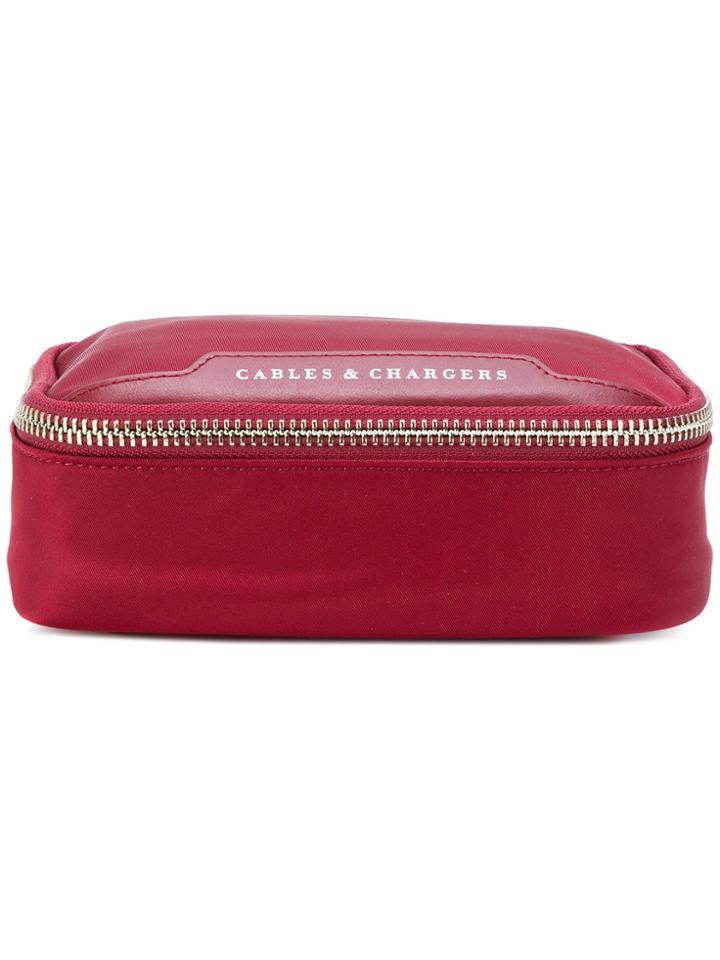 Anya Hindmarch Small Cables & Chargers Bag - Red