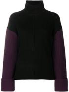 Victoria Victoria Beckham Contrast Turtle-neck Sweater - Black