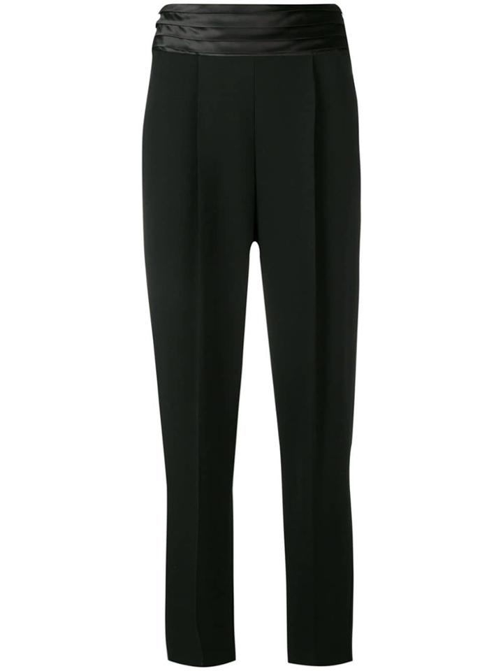 Emporio Armani Pleated Waistband Trousers - Black