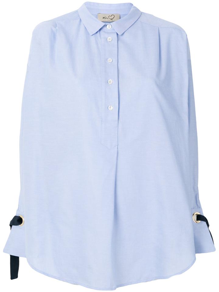Ki6 Tie Cuff Shirt - Blue