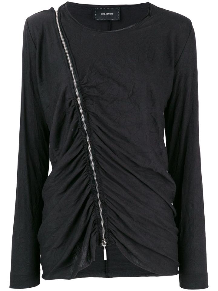 Irina Schrotter Ruched Detail Long-sleeved Top - Black