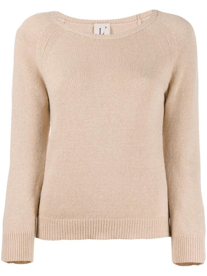 L'autre Chose Slim-fit Crew Neck Jumper - Neutrals