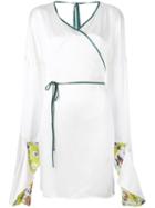 Act N&deg;1 Long Wrap Blouse, Women's, Size: 40, White, Silk/viscose