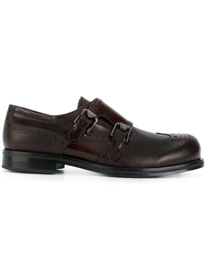 Versace Buckled Brogues - Red