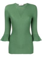 L'autre Chose Ribbed Knitted Top - Green