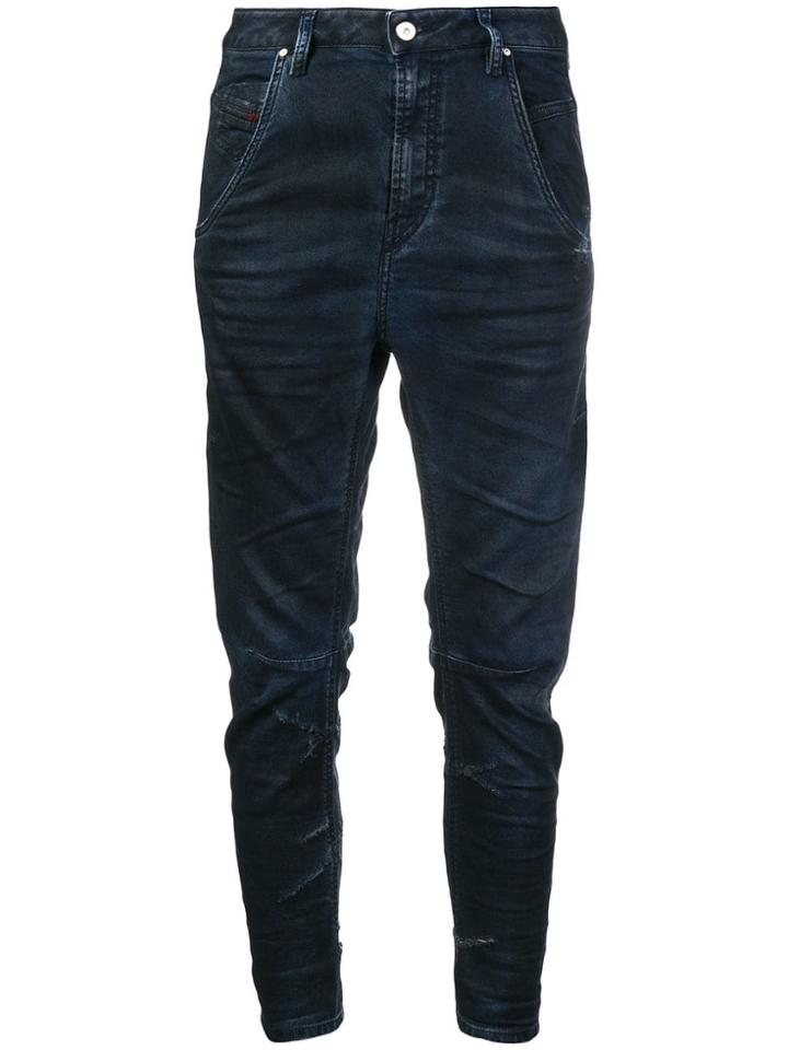 Diesel Cropped Tapered Trousers - Blue