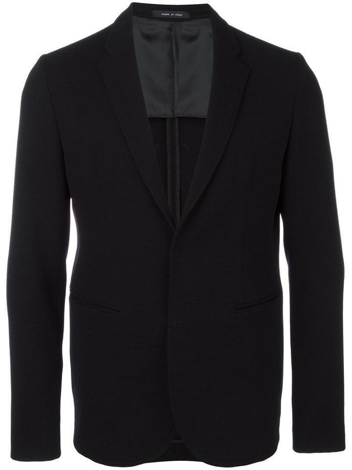 Emporio Armani Classic Blazer, Men's, Size: 50, Black, Polyester/spandex/elastane/virgin Wool