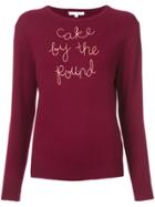 Lingua Franca Embroidered Quote Sweater - Pink & Purple