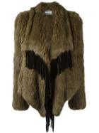 Meteo By Yves Salomon Draped Effect Fringed Coat