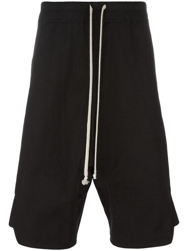 Rick Owens Dropped Crotch Track Shorts - Black