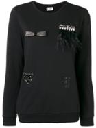 Liu Jo Embellished Patch Sweatshirt - Black
