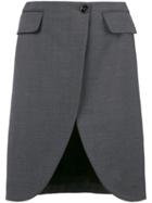 Mm6 Maison Margiela Scalloped Hem Flared Skirt - Grey