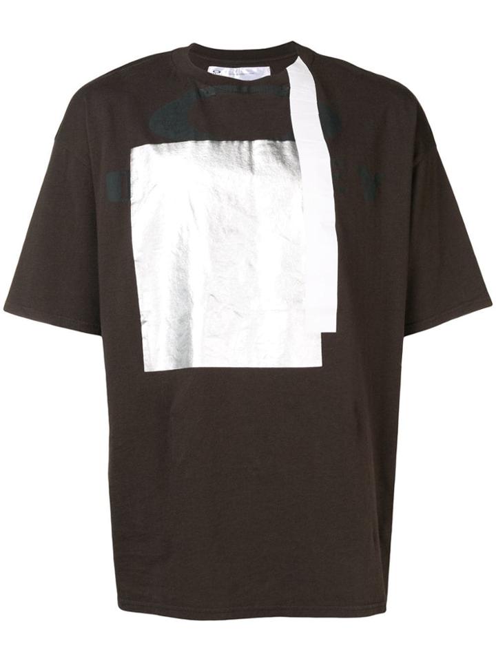 Oakley By Samuel Ross Metallic Square Print T-shirt (unisex) - Brown