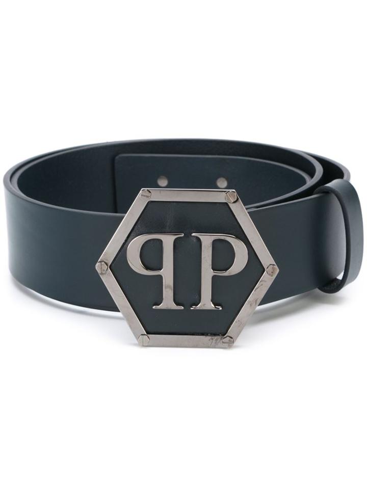 Philipp Plein 'solarosa' Belt, Men's, Size: 90, Blue, Leather