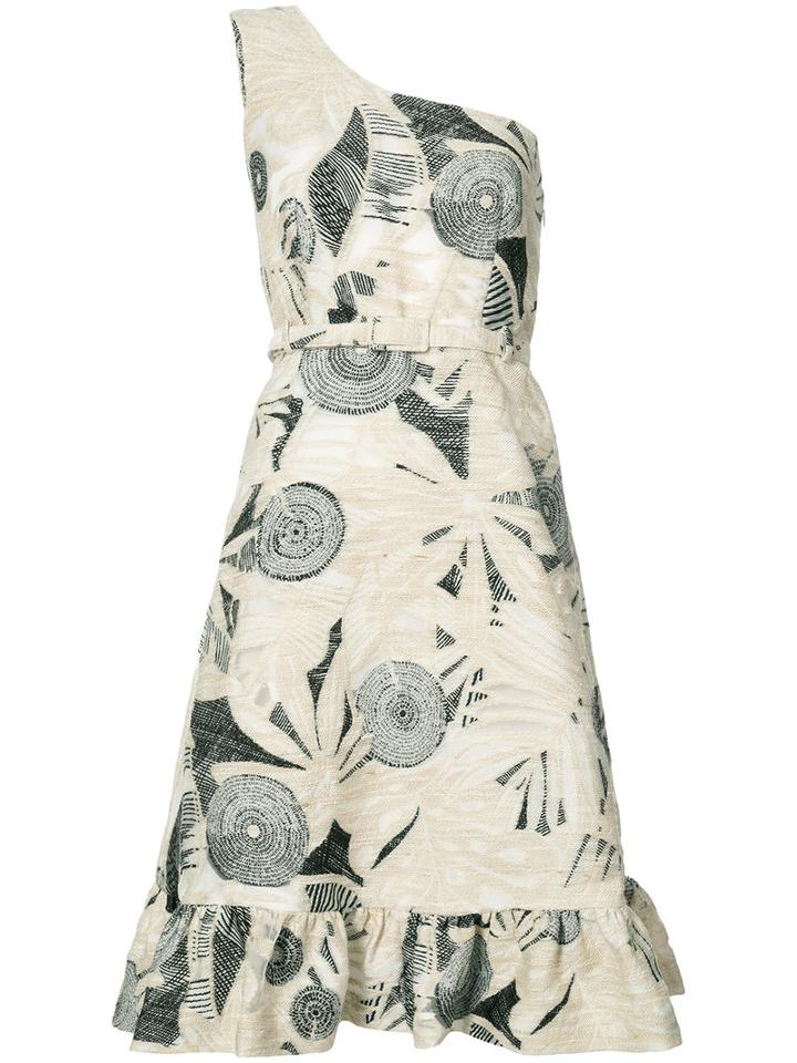 Co - Patterned One-shoulder Dress - Women - Silk/cotton/linen/flax/polyester - S, Black, Silk/cotton/linen/flax/polyester