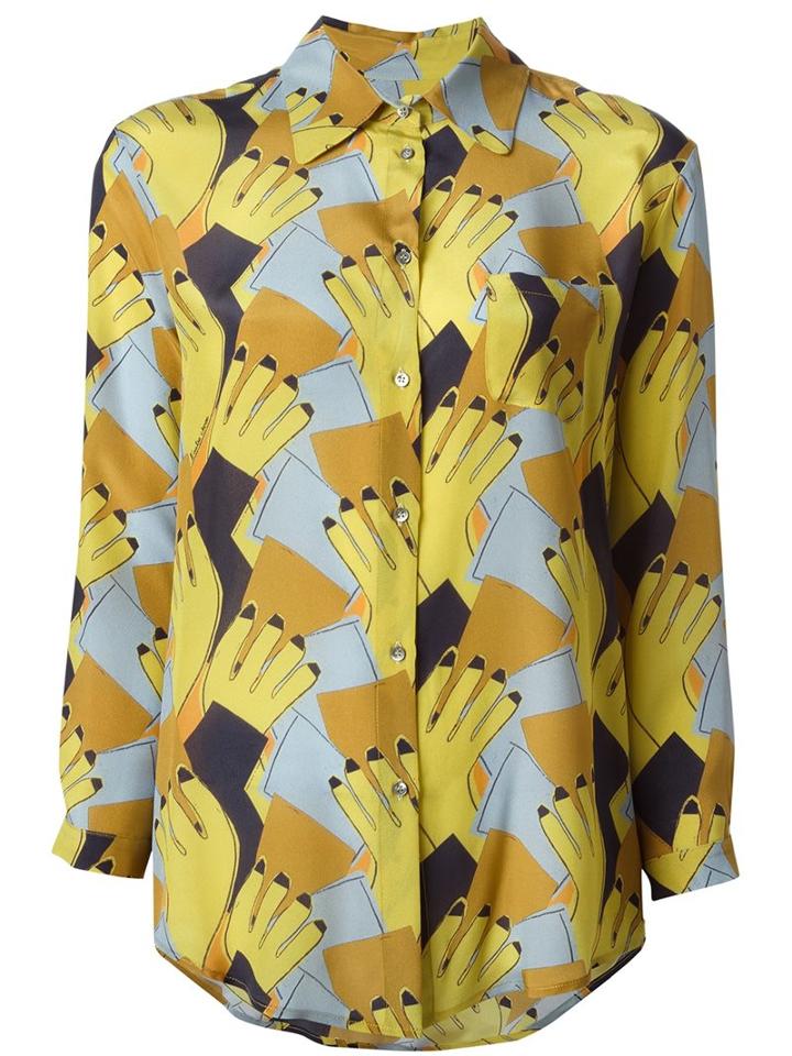 L'autre Chose Long-sleeve Shirt, Women's, Size: 44, Yellow, Silk