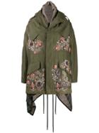 Antonio Marras Floral Appliqué Parka - Green