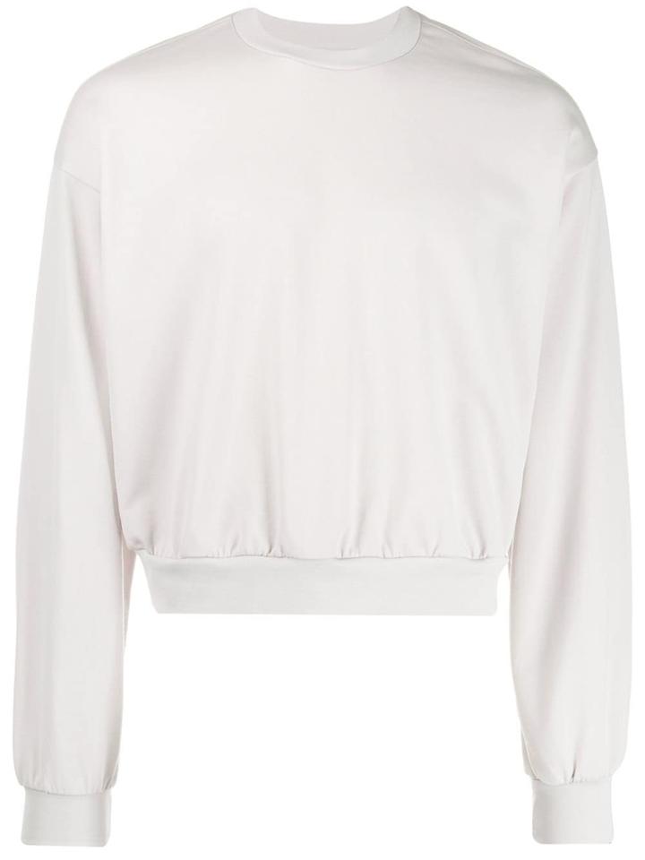 Wwwm Back Logo Cropped Sweatshirt - Grey