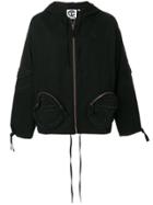 Telfar Zipped Hooded Jacket - Black