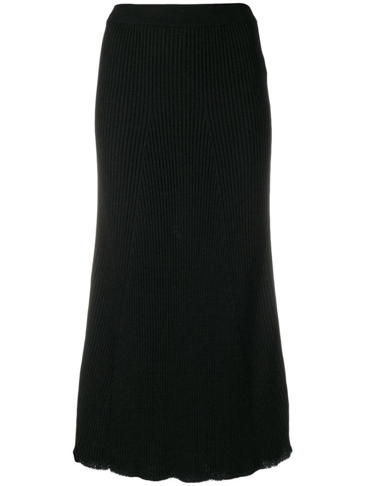 Sonia Rykiel Ribbed Midi Skirt - Black
