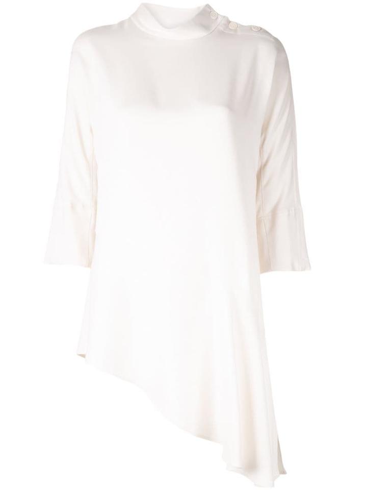 Des Prés Asymmetric Hem Blouse - White