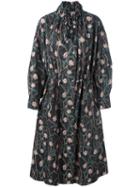 Isabel Marant Floral Print Parka, Women's, Size: 38, Black, Cotton/linen/flax