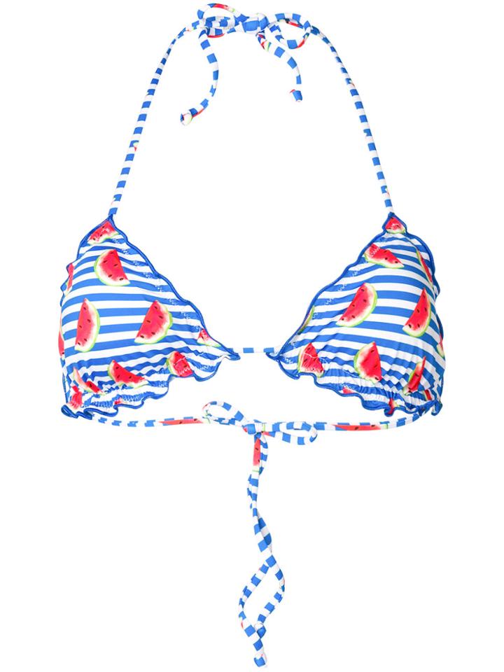 Mc2 Saint Barth Watermelon Print Bikini Top - Blue