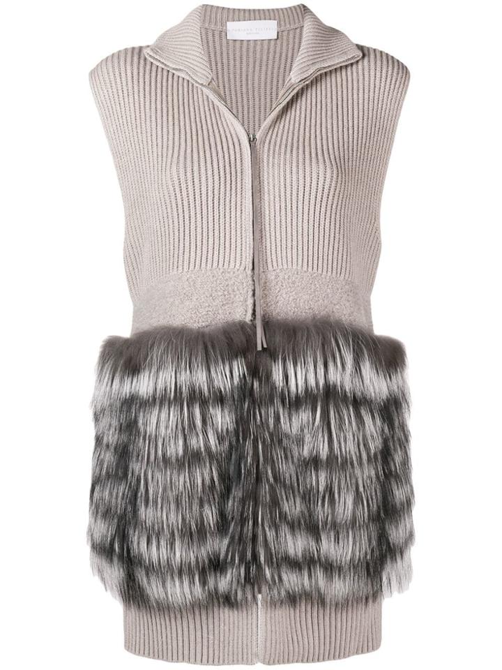 Fabiana Filippi Sleeveless Knit Coat - Grey