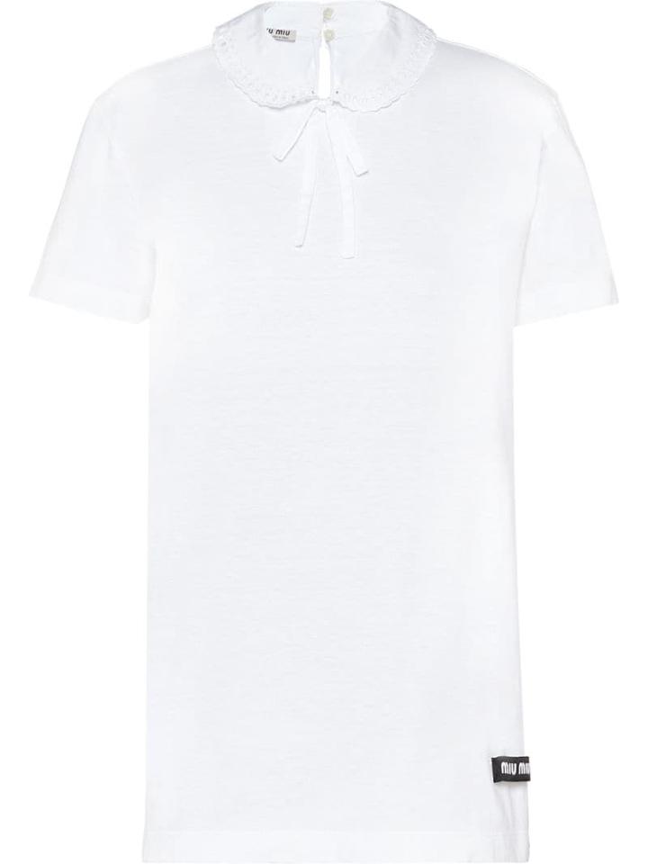 Miu Miu Jersey Collar T-shirt - White