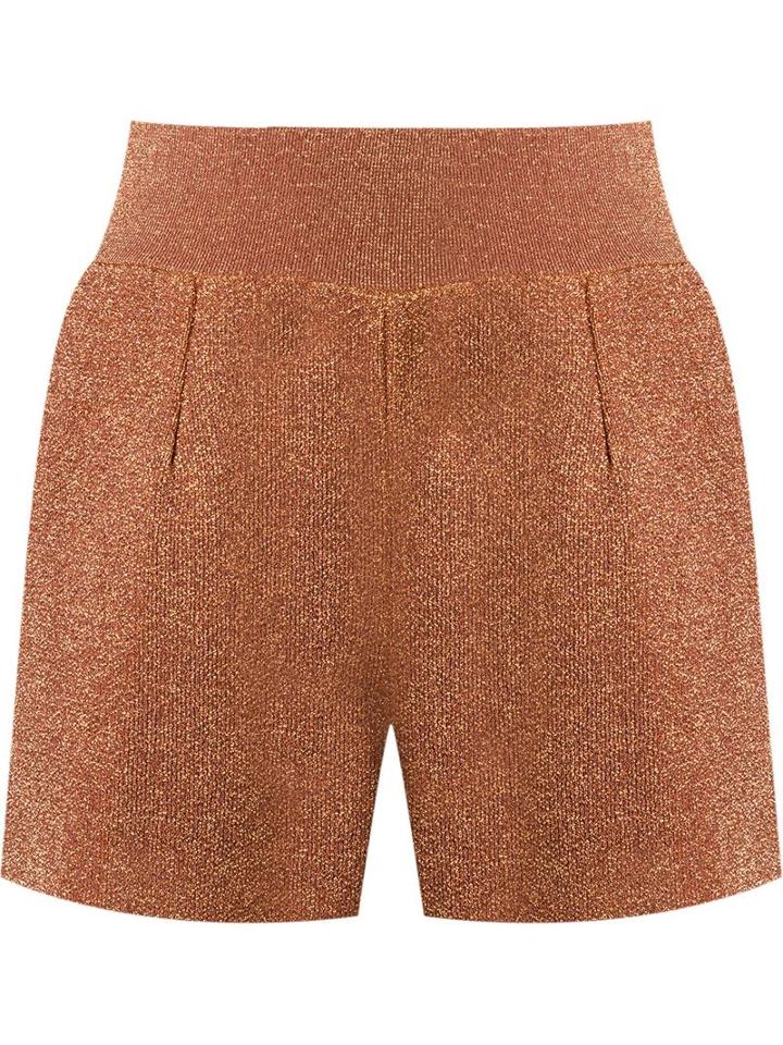Gig Knit Shorts, Women's, Size: P, Yellow/orange, Lurex/polyamide
