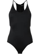 David Koma Low Side Cut Bodysuit, Women's, Size: 12, Black, Nylon/polyamide/spandex/elastane