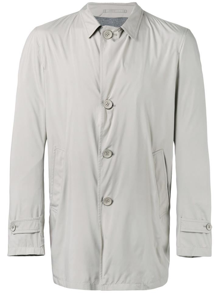 Herno - Single Breasted Coat - Men - Polyester/viscose - 50, Grey, Polyester/viscose